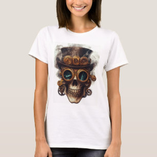 Stoomstijl Schedelmotor T-shirt