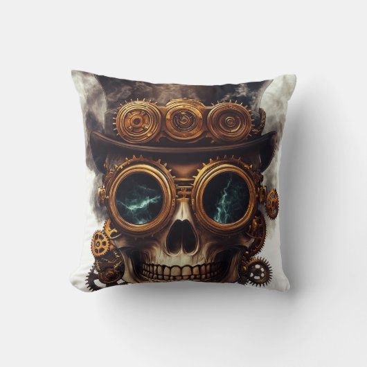 Stoomstijl Skull Engine Kussen (Voorkant)