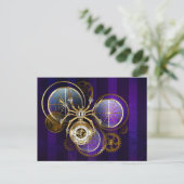 Stoomstijl Spin op Paarse Achtergrond Briefkaart (Staand voorkant)