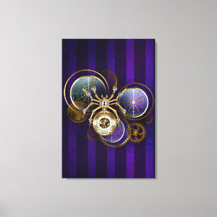 Stoomstijl Spin op Paarse Achtergrond Canvas Afdruk