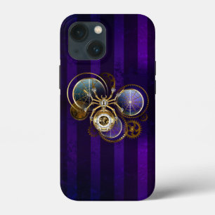 Stoomstijl Spin op Paarse Achtergrond iPhone 13 Mini Hoesje