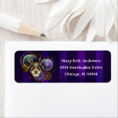 Stoomstijl Spin op Paarse Achtergrond Etiket (Insitu)