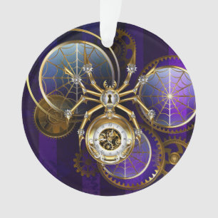 Stoomstijl Spin op Paarse Achtergrond Ornament