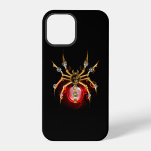 Stoomstijl spin op zwart iPhone 12 pro hoesje