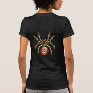 Stoomstijl spin op zwart t-shirt