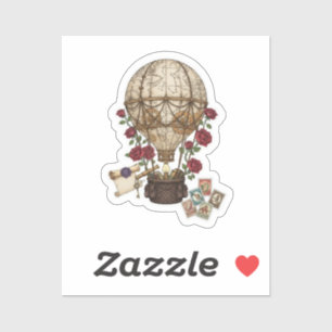 Stoomstijl vintage ontwerp voor een ballonvaartavo sticker