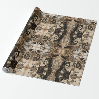 Stoomstijl vrouwen cadeaupapier