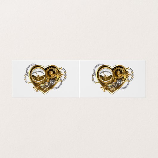 Stoomstijlhart met een Manometer Visitekaartjes (Buitenkant ongevouwen)