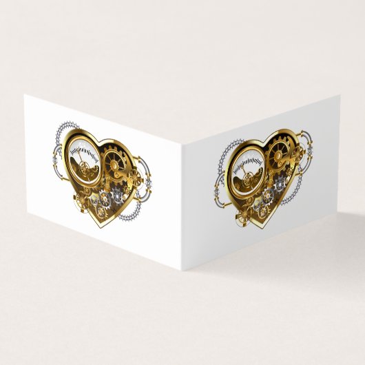 Stoomstijlhart met een Manometer Visitekaartjes (Buitenkant)