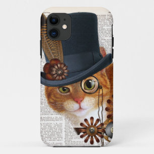 Stoomstijlkat op Woordenboekpagina iPhone 11 Hoesje