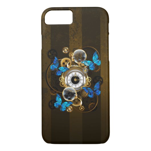Stoomstijltandwielen en Blauwe Vlinders Case-Mate iPhone Case (Achterkant)
