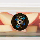 Stoomstijltandwielen en Blauwe Vlinders Labels (Aangebracht)