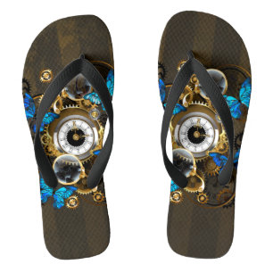 Stoomstijltandwielen en Blauwe Vlinders Teenslippers