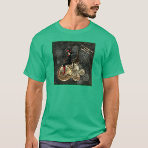 Stoomstijltijdreizen, klokwerk penny-farthing t-shirt