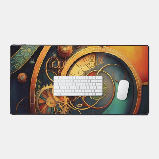 Stoomtech Abstract Klokontwerp Bureaumat (Keyboard & Muis)