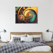Stoomtech Abstract Klokontwerp Canvas Afdruk (Insitu (Slaapkamer))