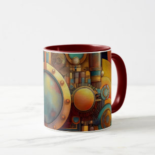 Stoomtech Industriele Geometrische Kunst Mok