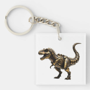 Stoomtech T-Rex Mech – Messing Dino Beest Sleutelhanger