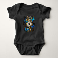 Stoomtech-tandwielen en blauwe vlinders