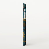 Stoomtech turquoise achtergrond met tandwielen iPhone hoesje (Linkerkant)