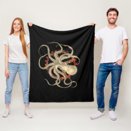 Stoomtechinktinktvis & Roestige Klokwerk Tandwiel Fleece Deken