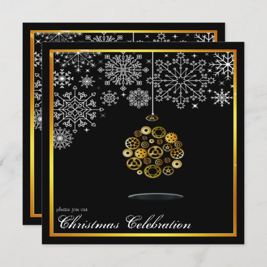 Stoomtechno Kerstfeest Uitnodiging (Voorkant / Achterkant)