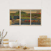 Stoomtrein aan de kust van Takanawa, Tokio Poster (Keuken)