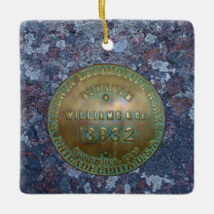 Stoomtrein bord Faux Verpakte Canvas Print Keramisch Ornament