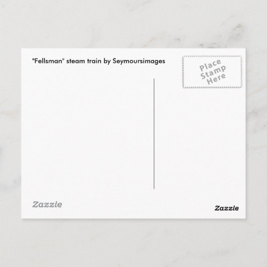 Stoomtrein - Briefkaart (Achterkant)