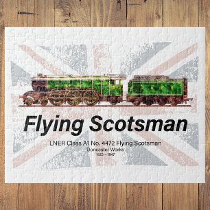 Stoomtrein Flying Scotsman Engelse locomotief  Legpuzzel