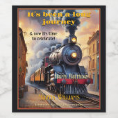 stoomtrein Happy Birthday Wijn Etiket (Enkel label)