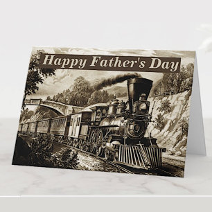  stoomtrein Happy Fathers Day Kaart