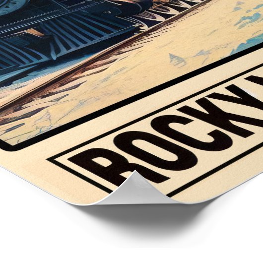 stoomtrein in een berglandschap poster (Hoek)