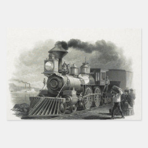  stoomtrein inpakpapier vel