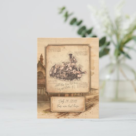 stoomtrein / locomotief Art. Driver Gift Briefkaart (Staand voorkant)