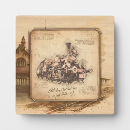 stoomtrein / locomotief Art. Driver Gift Fotoplaat