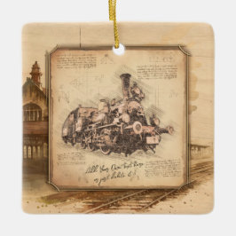 stoomtrein / locomotief Art. Driver Gift Keramisch Ornament