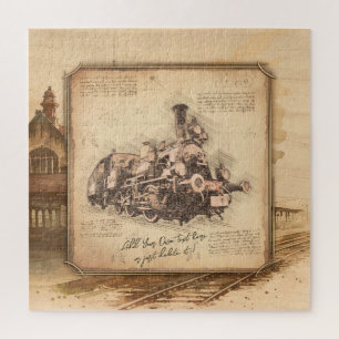 stoomtrein / locomotief Art. Driver Gift Legpuzzel