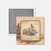  stoomtrein / locomotief Art. Driver Gift Magneet (Voorkant / Achterkant)