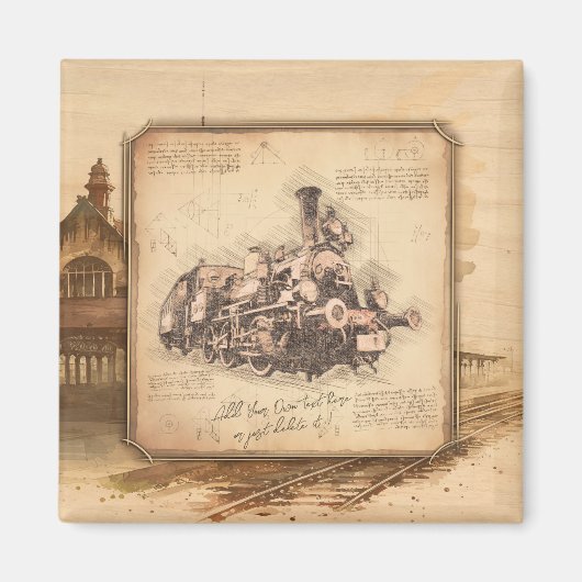  stoomtrein / locomotief Art. Driver Gift Magneet (Voorkant)