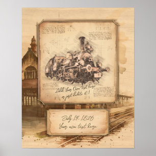  stoomtrein / locomotief Art. Driver Gift Poster