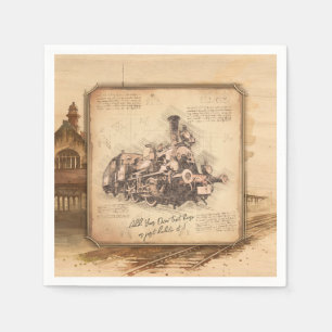  stoomtrein / locomotief Art. Driver Gift Servet
