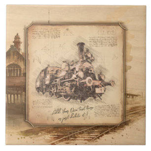 stoomtrein / locomotief Art. Driver Gift Tegeltje