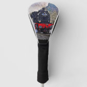 Stoomtrein locomotief in de sneeuw golfheadcover (Voorkant)