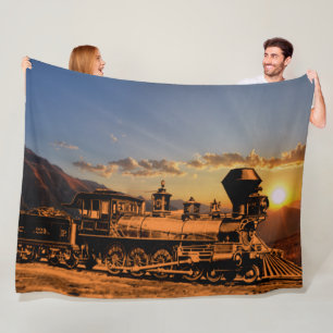 stoomtrein op de ondergrondse locomotief CPRR 229 Fleece Deken