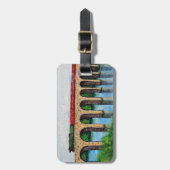 Stoomtrein op een schilderij van Viaduct Bagagelabel (Voorkant verticaal)