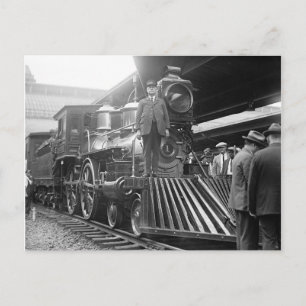 Stoomtrein op het station, 1923 briefkaart