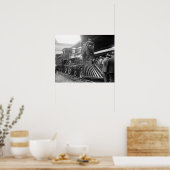 Stoomtrein op station, 1923.  foto poster (Keuken)