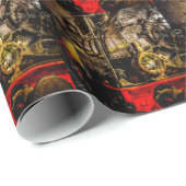 stoomtrein - Oude tijdopnemer Cadeaupapier (Rol Hoek)