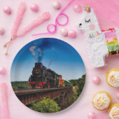  stoomtrein papieren bordje (Feest)